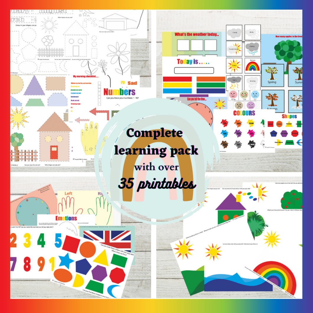 BUMPER pack pre-school learning printables