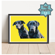 Load image into Gallery viewer, Pet Portrait Hand illustrated Digital Sketch
