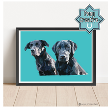 Load image into Gallery viewer, Pet Portrait Hand illustrated Digital Sketch
